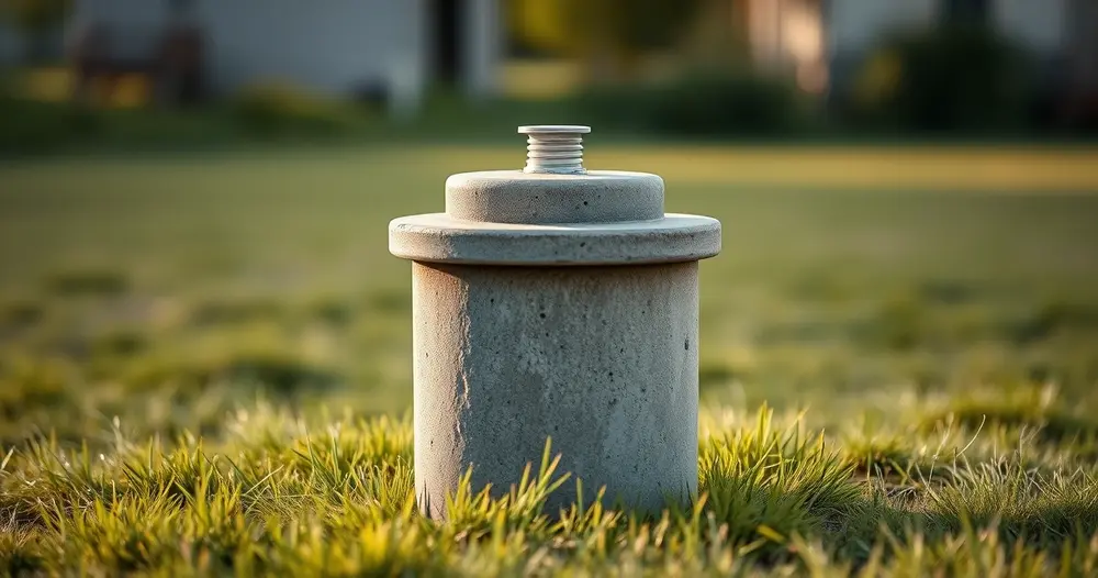 Boca de poço tubular com revestimento e tampa de proteção em propriedade rural